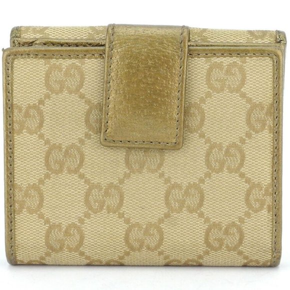 Gucci W hook purse GG pattern beige canvas �~ leather Auth used T16916 - Picture 2 of 8